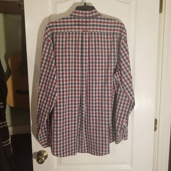 IZOD red plaid button down shirt men's large - Picture 2 of 5